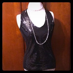 Racer back back sequin tank top size M